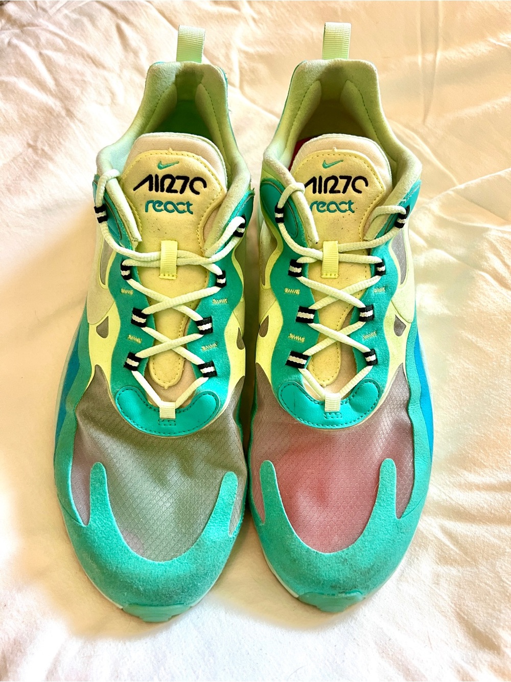 Nike Air Max 270 React Men's Multi-Color Athletic Shoes